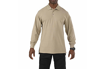 Image of 5.11 Tactical Professional Long Sleeve Polo - Men's, 2XL, Tall, Silver Tan, 42056T-160-2XL