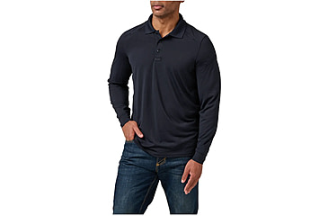 Image of 5.11 Tactical Helios Long Sleeve Polo Shirt - Men's, Rergular, Dark Navy, 2XL, 42022-724-2XL-R