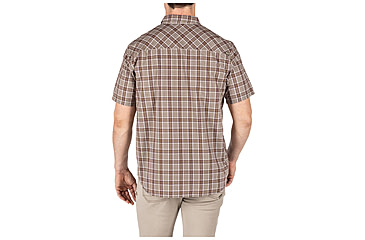 Image of 5.11 Tactical Carson Plaid Short Sleeve Shirt, Stone Plaid - 71394-417-S