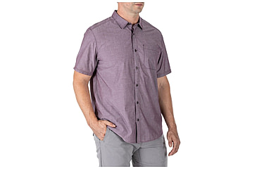Image of 5.11 Tactical Carson Short Sleeve Shirt, Fig Heather - 71201-573-XL