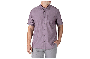 Image of 5.11 Tactical Carson Short Sleeve Shirt, Fig Heather - 71201-573-XL
