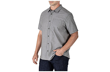 Image of 5.11 Tactical Carson Short Sleeve Shirt, Ranger Green Heather - 71201-396-XL