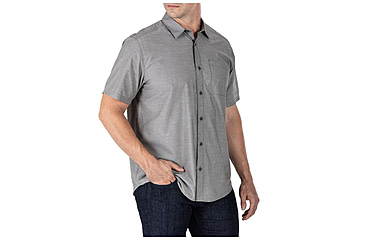 Image of 5.11 Tactical Carson Short Sleeve Shirt, Ranger Green Heather - 71201-396-XL