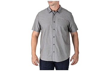 Image of 5.11 Tactical Carson Short Sleeve Shirt, Ranger Green Heather - 71201-396-XL