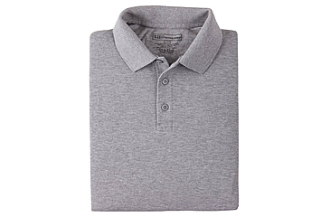 Image of 5.11 Tactical Short Sleeve Utility Polo Shirt- Heather Grey, Size L 41180-016-L