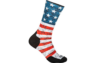 Image of 5.11 Tactical Sock &amp; Awe Crew American Flag - Men's, Red, L, 10041AB-460-L