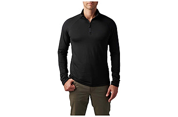Image of 5.11 Tactical Stratos 1/4 Zip Shirt - Mens, Black, 2XL, 72235-019-2XL