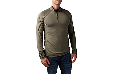 Image of 5.11 Tactical Stratos 1/4 Zip Shirt - Mens, Ranger Green, M, 72235-186-M
