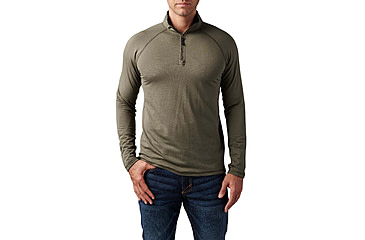 Image of 5.11 Tactical Stratos 1/4 Zip Shirt - Mens, Ranger Green, M, 72235-186-M