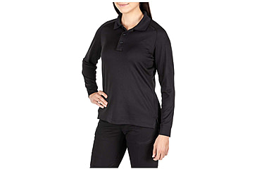 Image of 5.11 Tactical Performance Long Sleeve Polo - Womens, Black, Extra Large, 62408-019-XL