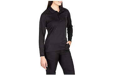 Image of 5.11 Tactical Performance Long Sleeve Polo - Womens, Black, Extra Large, 62408-019-XL
