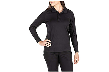 Image of 5.11 Tactical Performance Long Sleeve Polo - Women's, Black, XL, 62408-019-XL