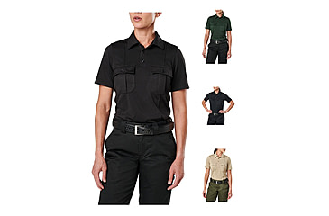 Image of 5.11 Tactical Womens Class A Uniform Short Sleeve Polo, Black, LE Green, Midnight Navy, Silver Tan