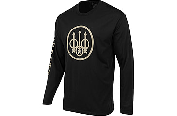 Image of Beretta Trident Logo T-Shirt - Men's, Long Sleeve, Black, Large, TS229T18900999L