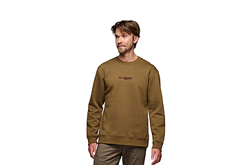 Image of Black Diamond Heritage Wordmark Crewneck - Mens, Dark Curry, Small, AP7524437001SML1