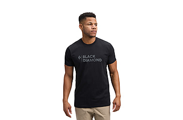 Image of Black Diamond Mini Stacked Short Sleeve Tee - Mens, Black, Large, AP7524890002LRG1