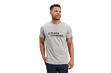Image of Black Diamond Mini Stacked Short Sleeve Tee - Mens, Nickel Heather, Medium, AP7524891014MED1