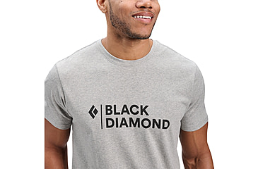 Image of Black Diamond Mini Stacked Short Sleeve Tee - Mens, Nickel Heather, Medium, AP7524891014MED1