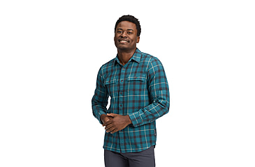 Image of Black Diamond Project Twill Long Sleeve Shirt - Mens, Creek Blue/Charcoal, Small, AP7530919660SML1