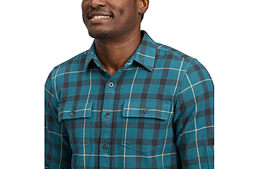 Image of Black Diamond Project Twill Long Sleeve Shirt - Mens, Creek Blue/Charcoal, Small, AP7530919660SML1