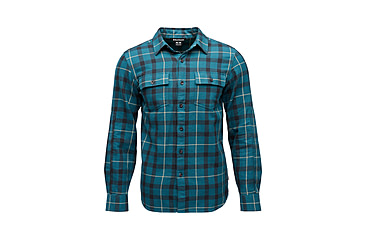 Image of Black Diamond Project Twill Long Sleeve Shirt - Mens, Creek Blue/Charcoal, Small, AP7530919660SML1