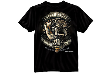 Image of Black Ink Black Ink U.S.M.C. Bulldog T-Shirt, Black, Small, 80330-061