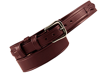 Image of Boston Leather 1 1/2 Lined Ranger Belt, Cordovan - 6512L-BRN-3-34-GLD