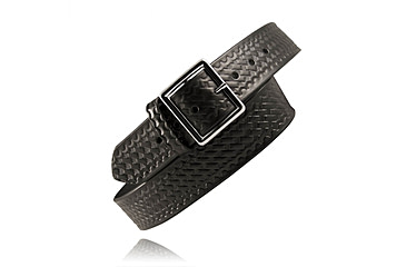 Image of Boston Leather 1 3/4in Garrison Belt - Men's, 46, Brown, Basketweave, Gold Buckle, 6505-BRN-3-46-GLD