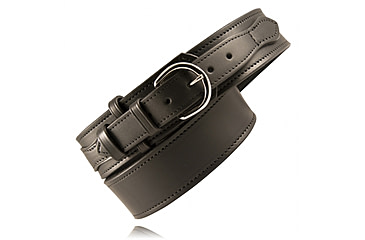 Image of Boston Leather Riverside Belt - Men's, 2,25in, Black, Plain, Gold Buckle, Size 28, 6570-1-28-GLD