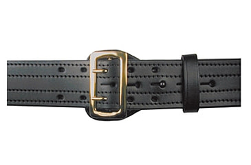 Image of Boston Leather Sam Browne Belt, Four-row Stitched, 2 1/4 Wide, Black - 6504-2-46-GLD