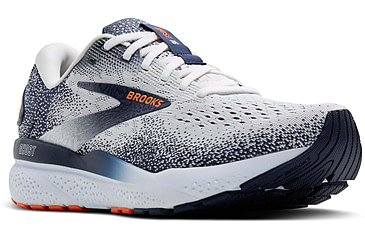 Image of Brooks Ghost 16 Road Running Shoes - Mens, White/Peacoat/Orange, 9.5 US/Medium, 1104181D130.095