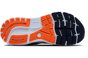 Image of Brooks Ghost 16 Road Running Shoes - Mens, White/Peacoat/Orange, 9.5 US/Medium, 1104181D130.095