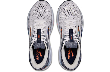 Image of Brooks Ghost 16 Road Running Shoes - Mens, White/Peacoat/Orange, 9.5 US/Medium, 1104181D130.095