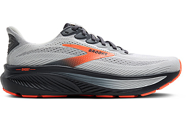 Image of Brooks Ghost 17 Road Running Shoes - Mens, Oyster Mushroom/Orange/Ebony, 10.0 US/Medium, 1104421D048.100