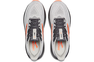 Image of Brooks Ghost 17 Road Running Shoes - Mens, Oyster Mushroom/Orange/Ebony, 10.0 US/Medium, 1104421D048.100