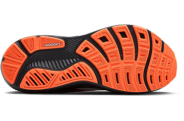 Image of Brooks Ghost 17 Road Running Shoes - Mens, Oyster Mushroom/Orange/Ebony, 10.0 US/Medium, 1104421D048.100