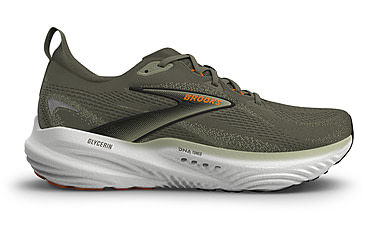 Image of Brooks Glycerin 22 Road Running Shoes - Mens, Dusty Olive/Tea/Orange, 8.5, 1D, 1104451D347.085