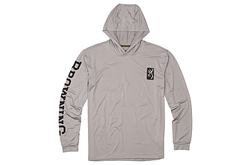 Image of Browning Hooded Long Sleeve Sun Shirt - Mens, Gray, 3XL, 3010729706