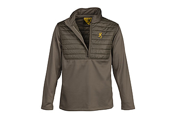 Image of Browning Hybrid 1/4 Zip Baselayer Shirt - Mens, 3XL, Major Brown, 3010969806