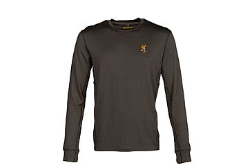 Image of Browning Merino Crew Long Sleeve Baselayer Shirt - Mens, Extra Large, Major Brown, 3010949804