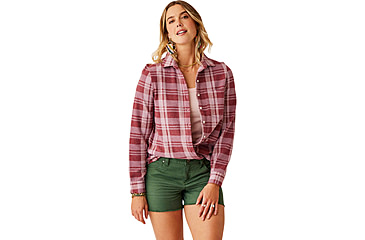 Image of Carve Designs Fairbanks Supersoft Shirt - Womens, Brick Plaid, Extra Small, TKSS70-633-XS