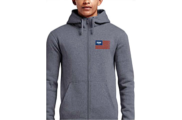Image of Christensen Arms Barrel Flag Full Zip Hoodie - Mens, Heather Gray, XL, 730-CA093-20-00-110-05