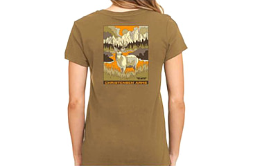 Image of Christensen Arms Buck Valley SS Tee - Womens, Dark Khaki, M, 730-CA113-40-01-600-03