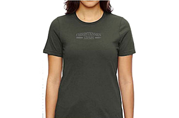 Image of Christensen Arms Bullet &amp; Barrel Wordmark SS Tee - Womens, Carbon, M, 730-CA102-40-01-103-03