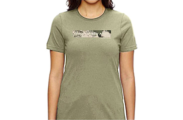 Image of Christensen Arms Camo Wordmark SS Tee - Womens, Khaki, XL, 730-CA105-40-01-602-05