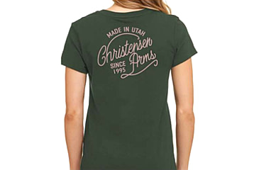 Image of Christensen Arms Christensen Script Scoop Neck SS Tee - Womens, Army Green, XS, 730-CA100-110-01-202-01
