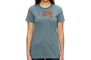 Image of Christensen Arms Flag Silhouette SS Tee - Womens, Denim, M, 730-CA099-40-01-401-03