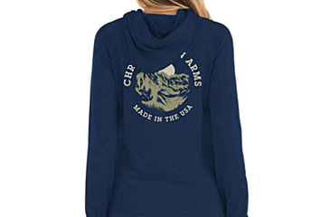 Image of Christensen Arms Mountain Sunrise Full Zip Hoodie - Womens, Classic Navy, XL, 730-CA114-20-01-400-05