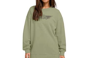Image of Christensen Arms Ram Skull Crew Sweatshirt - Womens, Light Olive, 2X, 730-CA122-80-01-204-06