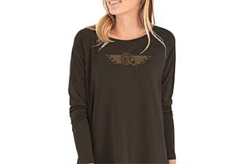 Image of Christensen Arms Ram Skull LS Tee - Womens, Espresso, L, 730-CA110-50-01-502-04